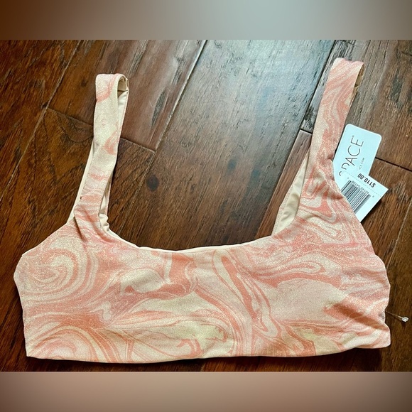 L*Space Beautiful Shimmer Bikini Top Removable Pads SZ Large MSRP $110 NWT LUX - Picture 4 of 12